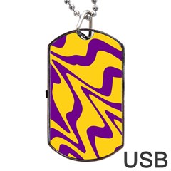 Waves Pattern Lines Wiggly Dog Tag Usb Flash (one Side)