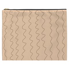 Lines Pattern Wiggly Minimal Print Cosmetic Bag (xxxl)