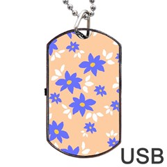 Flowers Pattern Floral Print Dog Tag Usb Flash (two Sides)