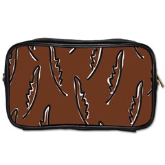 Feather Leaf Pattern Print Toiletries Bag (two Sides)