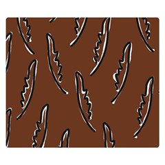 Feather Leaf Pattern Print Two Sides Premium Plush Fleece Blanket (small)