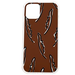 Feather Leaf Pattern Print Iphone 12 Pro Max Tpu Uv Print Case by Cemarart