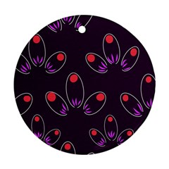 Pattern Petals Dots Print Seamless Round Ornament (two Sides)