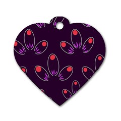 Pattern Petals Dots Print Seamless Dog Tag Heart (two Sides)