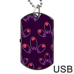 Pattern Petals Dots Print Seamless Dog Tag Usb Flash (one Side)