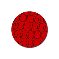 Red Background Wallpaper Rubber Round Coaster (4 Pack)