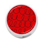 Red Background Wallpaper 4-Port USB Hub (Two Sides) Front