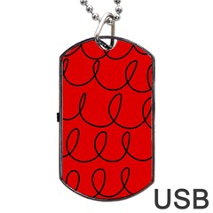 Red Background Wallpaper Dog Tag Usb Flash (two Sides)