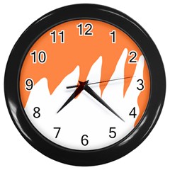 Orange Background Halloween Wall Clock (black)