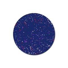 Texture Grunge Speckles Dots Rubber Coaster (Round)