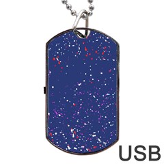 Texture Grunge Speckles Dots Dog Tag Usb Flash (one Side)