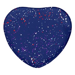 Texture Grunge Speckles Dots Heart Glass Fridge Magnet (4 pack)