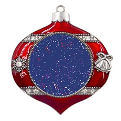 Texture Grunge Speckles Dots Metal Snowflake And Bell Red Ornament