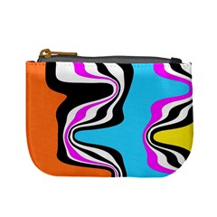 Liquid Warp Background Orange Blue Mini Coin Purse