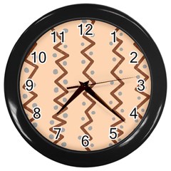 Print Pattern Minimal Tribal Wall Clock (black)