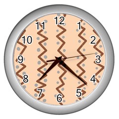 Print Pattern Minimal Tribal Wall Clock (silver)