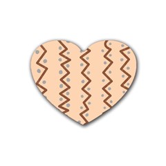 Print Pattern Minimal Tribal Rubber Coaster (heart)