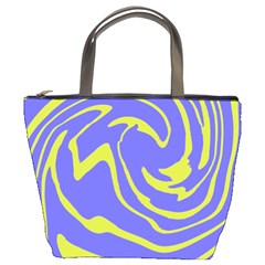 Blue Green Abstract Bucket Bag by Cemarart