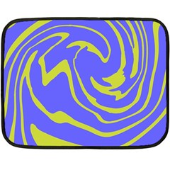 Blue Green Abstract Two Sides Fleece Blanket (mini)