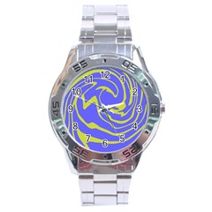 Blue Green Abstract Stainless Steel Analogue Watch