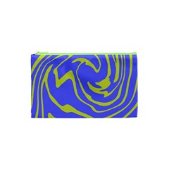 Blue Green Abstract Cosmetic Bag (xs) by Cemarart