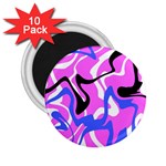 Swirl Pink White Blue Black 2.25  Magnets (10 pack)  Front