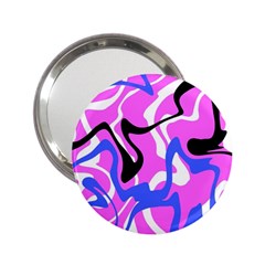 Swirl Pink White Blue Black 2 25  Handbag Mirrors