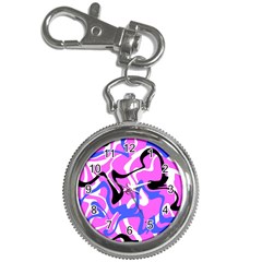 Swirl Pink White Blue Black Key Chain Watches by Cemarart