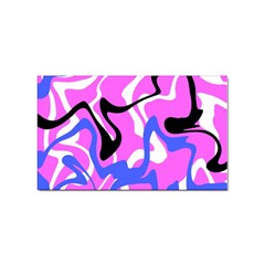 Swirl Pink White Blue Black Sticker (rectangular) by Cemarart