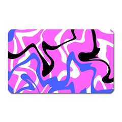 Swirl Pink White Blue Black Magnet (rectangular)