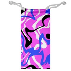 Swirl Pink White Blue Black Jewelry Bag