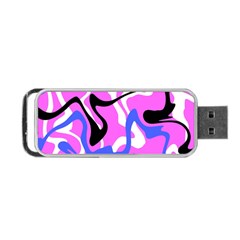 Swirl Pink White Blue Black Portable Usb Flash (one Side)