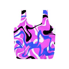 Swirl Pink White Blue Black Full Print Recycle Bag (s)