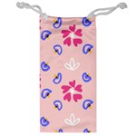 Flower Heart Print Pattern Pink Jewelry Bag Front