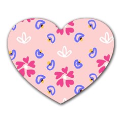 Flower Heart Print Pattern Pink Heart Mousepad