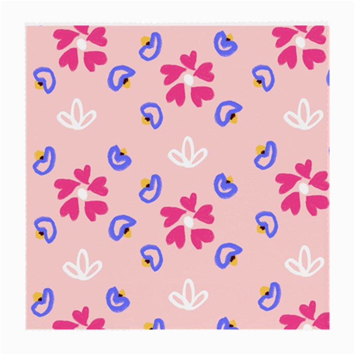 Flower Heart Print Pattern Pink Medium Glasses Cloth (2 Sides)