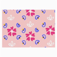 Flower Heart Print Pattern Pink Large Glasses Cloth (2 Sides)