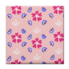 Flower Heart Print Pattern Pink Face Towel