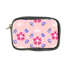 Flower Heart Print Pattern Pink Coin Purse