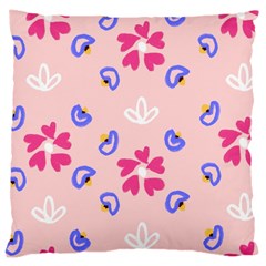 Flower Heart Print Pattern Pink Large Cushion Case (one Side)