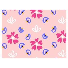 Flower Heart Print Pattern Pink Two Sides Premium Plush Fleece Blanket (extra Small)