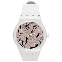 Chic Boho Decor Background Print Round Plastic Sport Watch (m)