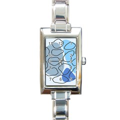 Boho Blue Deep Blue Artwork Rectangle Italian Charm Watch