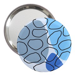 Boho Blue Deep Blue Artwork 3  Handbag Mirrors