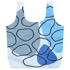 Boho Blue Deep Blue Artwork Full Print Recycle Bag (xl)