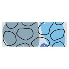 Boho Blue Deep Blue Artwork Banner And Sign 8  X 3  by Cemarart