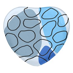 Boho Blue Deep Blue Artwork Heart Glass Fridge Magnet (4 Pack) by Cemarart