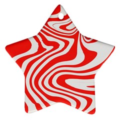 Red White Background Swirl Playful Ornament (star) by Cemarart