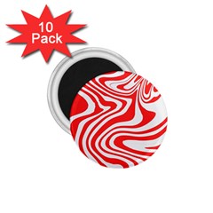 Red White Background Swirl Playful 1 75  Magnets (10 Pack) 