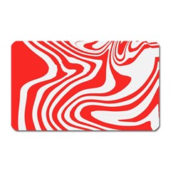 Red White Background Swirl Playful Magnet (rectangular)